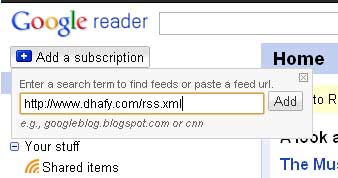 Google Reader Button