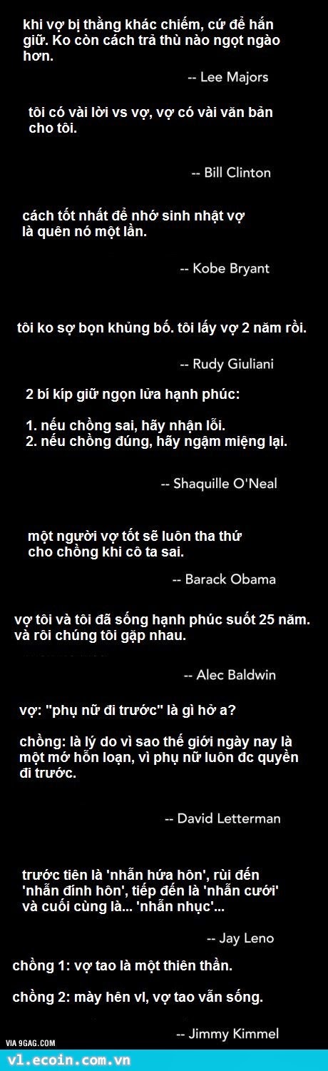 Những câu nối bất hủ về loài vợ =))