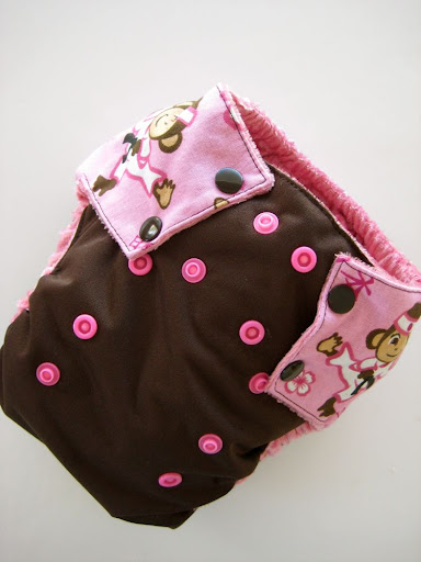 Kung Foo Monkey (Pink) OS diaper