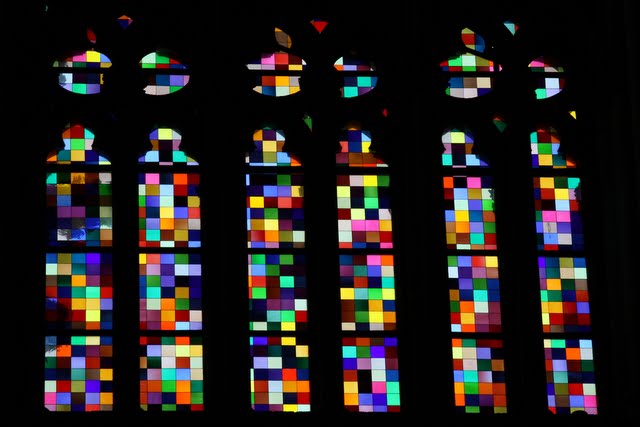 Stained glass window in Cologne Cathedral in Germany