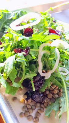 Side Salad at Crack and Cheese comes with pickled lentils for fun texture