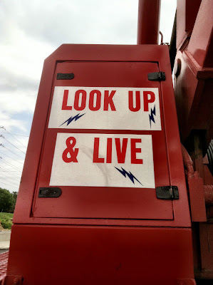 crane warning look red sign stock photo crane warning look red sign stock photo