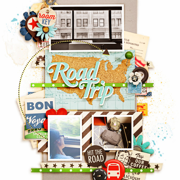 Road Trip // 12x12 // Cindy's Layered Templates Set #151 by Cindy Schneider // Once Upon a Summer - 1. Traveling by Kristin Cronin-Barrow