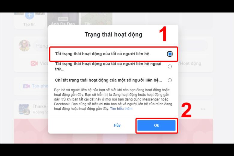 Cách tắt trạng thái online trên facebook