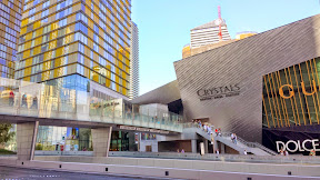 View on City Center Place in Las Vegas, before crossing over to Crystals, on the Gallery Row side