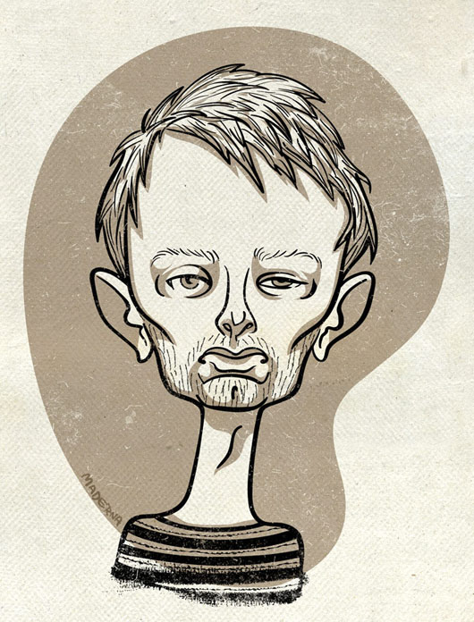 Thom Yorke caricatura de Victoria Maderna Thom Yorke caricatura de Victoria Maderna