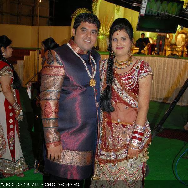 Sumit and Reet Arora during Ankit and Richa Arora's wedding reception at Grand Rani Kothi in Nagpur<br /> 