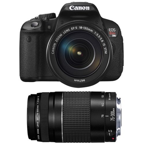 Canon EOS Rebel T4i Digital SLR Camera Body  &  EF-S 18-135mm IS STM Lens with EF 75-300mm f/4-5.6 III Zoom Lens