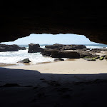 From the inside of a cave at Caves Beach (387383)