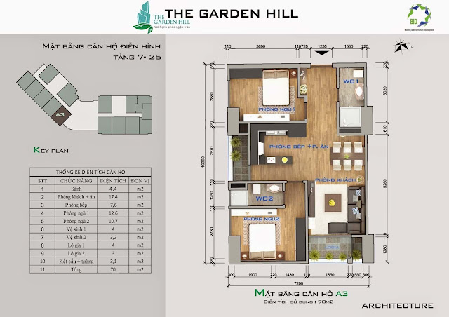 Căn A3 tầng 7 đến 25 garden Hill - 99 Trần Bình Căn A3 tầng 7 đến 25 garden Hill - 99 Trần Bình