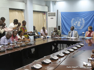 Conférence de presse de l’Onu le 05/06/2013 à Kinshasa, au quartier général de la Monusco. Radio Okapi/Ph. John Bompengo