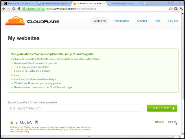 cloudflare success Percepat Blog dengan CloudFlare
