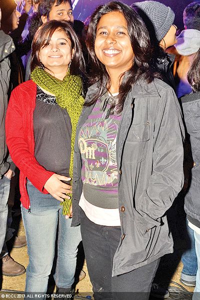Ria and Minakshi Sharma pose for the cameras during Parikrama's performance at IIM Lucknow. 