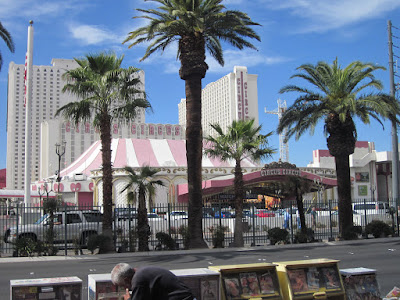 circus entrance palm trees vegas stock photo circus entrance palm trees vegas stock photo