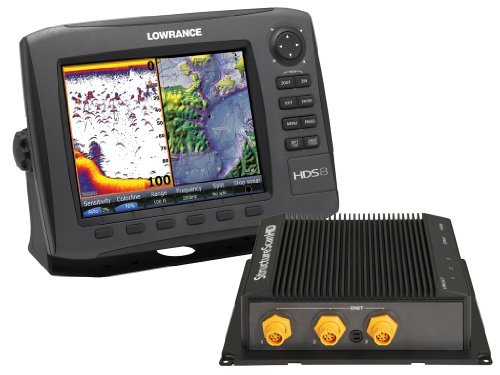 Lowrance HDS-8 GEN2 Plotter/Sounder, with 8.4-inch LCD, Insight USA Cartography, LSS-2 StructureScan, and Two Transducers.