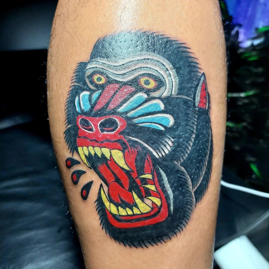 Traditional Baboon Tattoos For Men