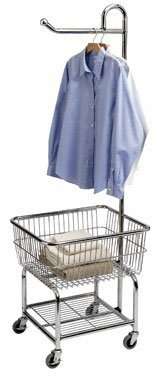 Household Essentials 7028 Commercial Chrome Laundry Cart and Hanger