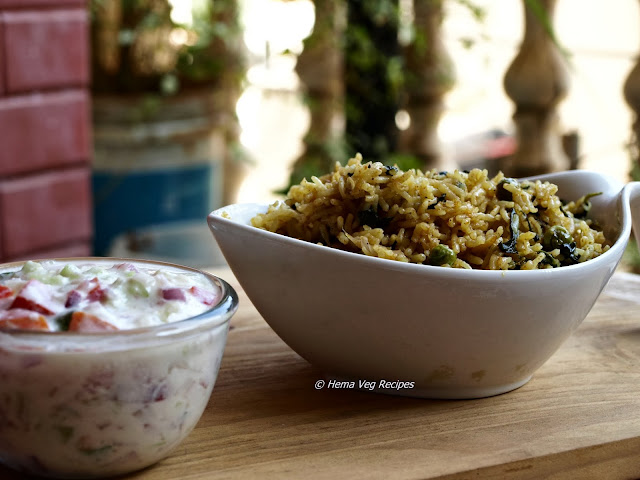 Methi Pulao served with Raita