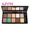NYX 10 Color Eye Shadow Palette สี ECP ECBR MYSTERIOUS BROWN EYES ปลีก ส่ง ราคาถูก มีรีวิว review