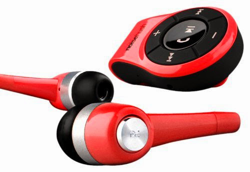  NoiseHush NS560-11979 Clip-on Bluetooth Stereo Headset for all Tablet, Apple iPad/iPhone and Cell Phones - Retail Packaging - Red