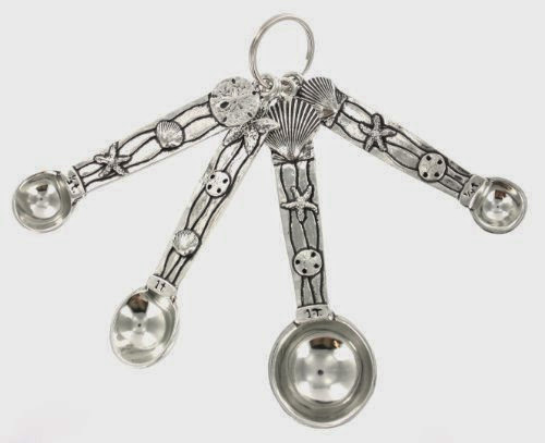 Seashell Pewter Measuring Spoon Set