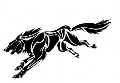black Triabl wolf tattoo design