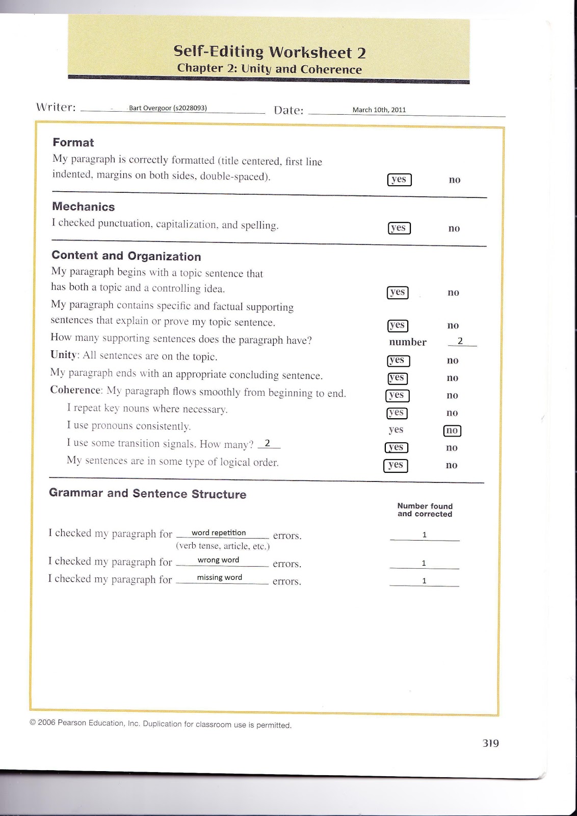 worksheet Paragraph Structure Worksheet english writing investigation blog 1 4 self editing worksheet 2 the on paragraph 1
