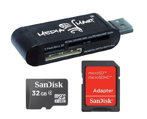SanDisk 32 GB SD HC micro SDHC Class 4 Flash Memory Card with CCM Card Reader For Samsung Droid Charge Verizon 4G LTE