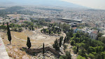 That's the Theater of Dionysus, and the New Acropolis Museum behind it