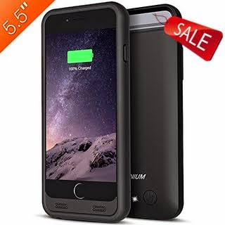 iPhone 6 Plus Battery Case , Trianium Atomic S iPhone 6 Plus Battery Case (5.5 Inches) [Black/Black] [LIFETIME WARRANTY] - MFI Apple Certified 4000mAh Portable Charger External Rechargeable Protective iPhone 6 Plus Charger Case / iPhone 6 Plus Charging Case Extended iPhone Charger Backup Power Bank ...