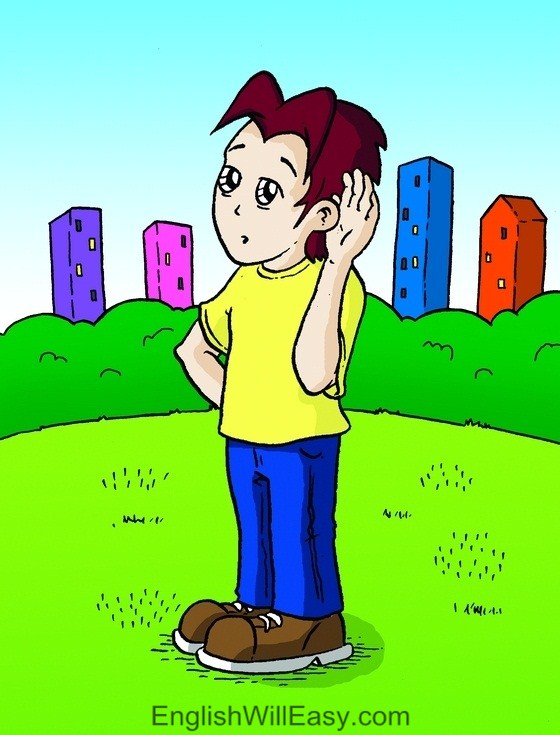 hear Picture Card For Kids- Verbs- hear