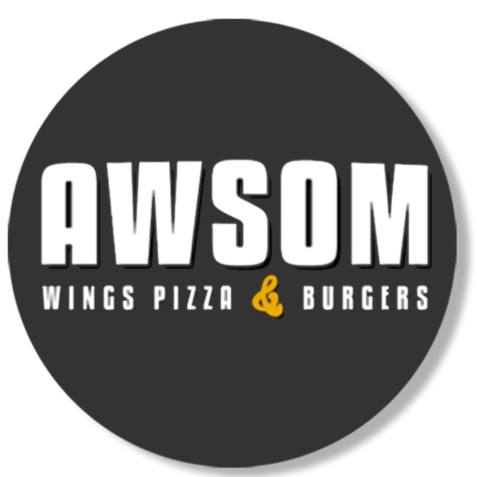 AWSOM Wings Pizza & Burgers logo