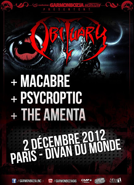 Obituary / Macabre / Psycroptic / The Amenta @ Divan du Monde, Paris 02/12/2012