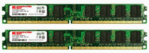  KOMPUTERBAY 4GB (2X 2GB) DDR2 800MHz PC2-6300 PC2-6400 (240 PIN) DIMM Desktop Memory with Samsung Semiconductors