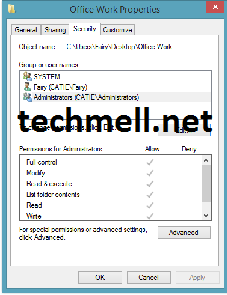 Security Tab in Folder's Properties in Windows 8.1