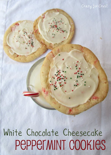White Chocolate Cheesecake Peppermint Cookies by www.crazyforcrust.com #Chrismas #cookie #peppermint