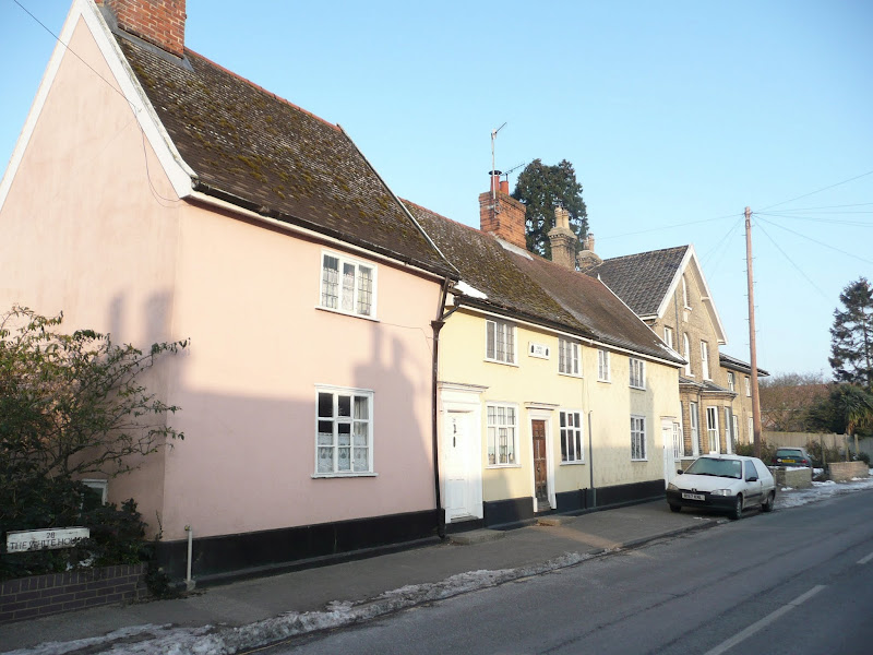 Monks Cottages, probably the oldest houses in Saxmundham and featured on the December 09, 2000 episode of TV series The House Detectives where they investigated a spooky underground room