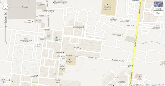 DAV Public - Sailashree Vihar Road - Nadankanan Road Area Map Bhubaneswar