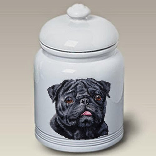  Pug (Black): Ceramic Treat Jar 10