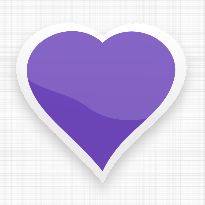 Corazón de color violeta