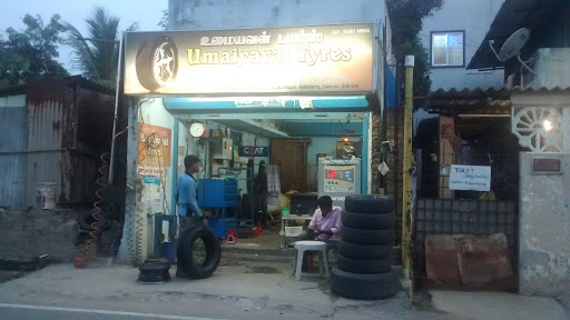 Umaiyaval Tyres, 5, 6th Main Rd, Srinivasa Nagar, Vijaya Nagar, Velachery, Chennai, Tamil Nadu 600042, India, Tyre_Shop, state TN