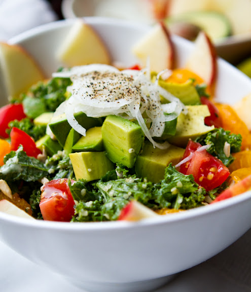 Fully Loaded Kale Salad - HealthyHappyLife.com