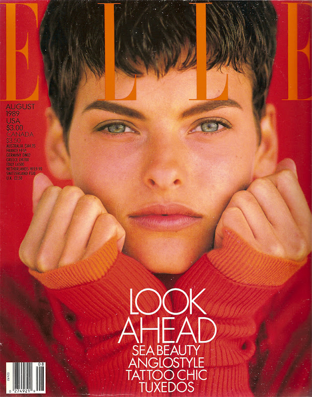 Linda Evangelista para Elle USA, agosto de 1998