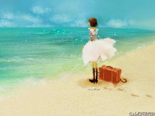 Hình ảnh cô gái xách vali đi về nơi xa vì tình buồn Ảnh hoạt họa cô gái sắp đi xa