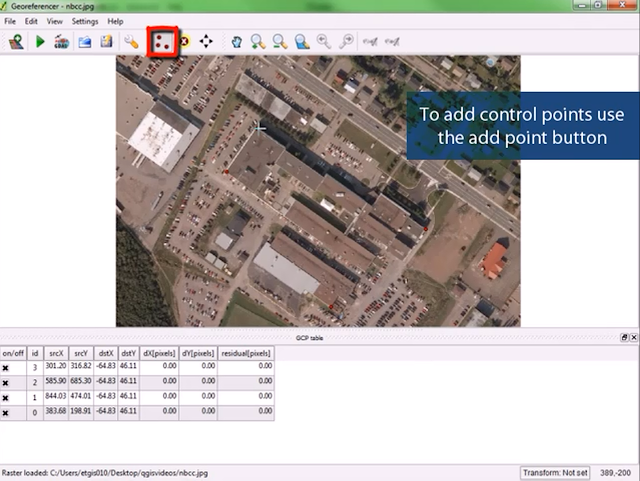 georeference in quantum gis