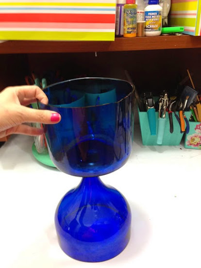montar vaso com garrafa de vidro