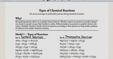 Colby Messih chemistry: Types of chemical reactions pogil