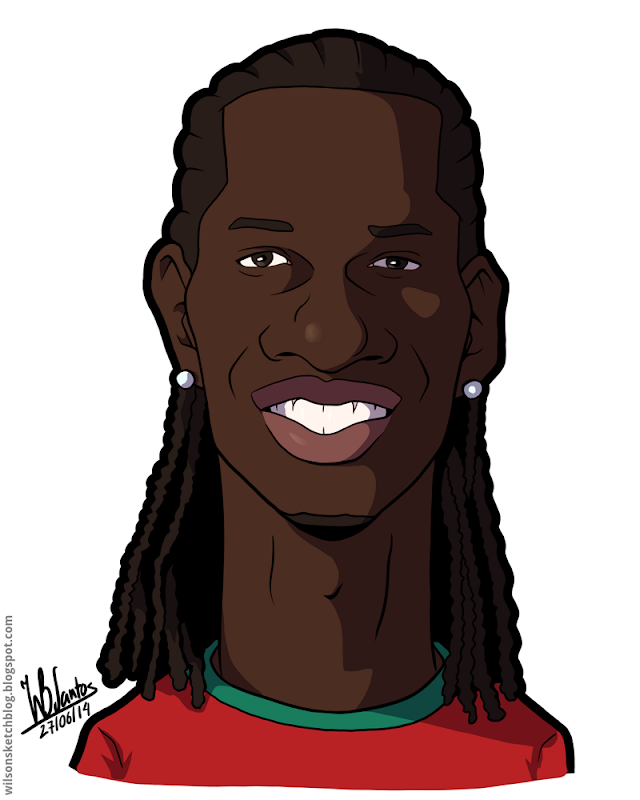 Cartoon caricature of Éder. Cartoon caricature of Éder.
