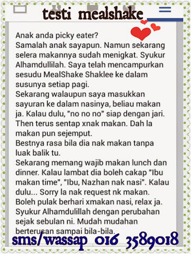 testimoni mealshake testimoni mealshake