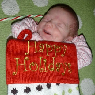baby in a stocking